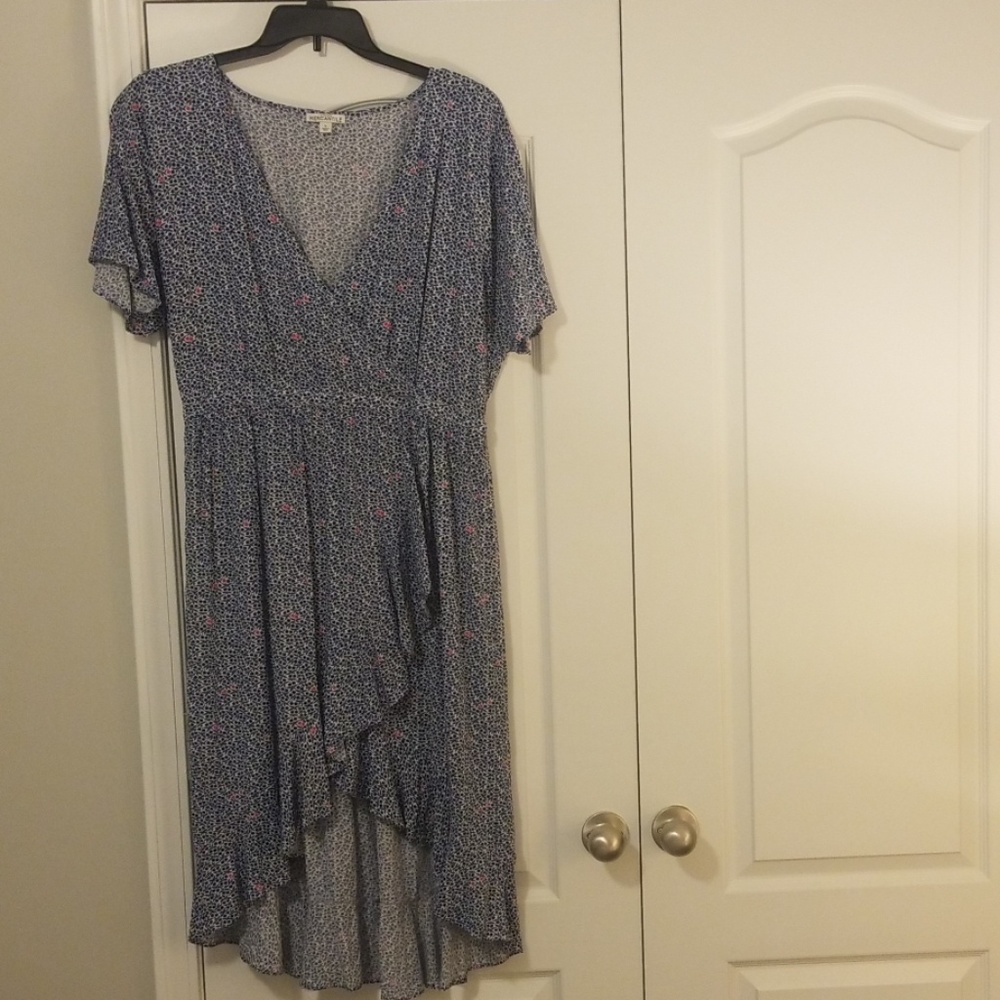 High Low Faux Wrap Dress